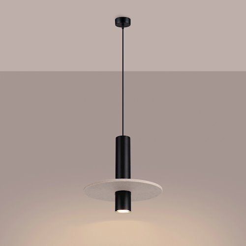 Lampa wisząca filcowa Pelta 1xGU10 czarno-beżowa