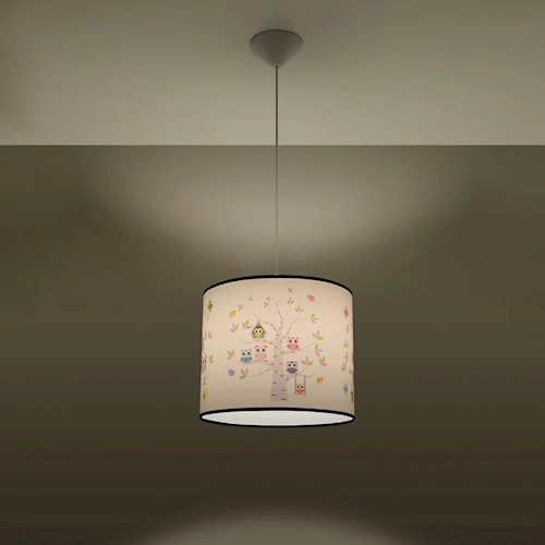 Lampa wisząca dziecięca Owls 30 1xE27 wielokolorowa