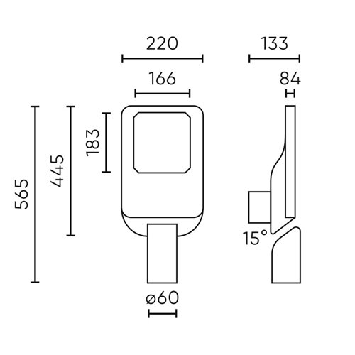 Lampa uliczna LED 200W BAHIRA - SMD3030 NICHIA - IP65 biała neutralna