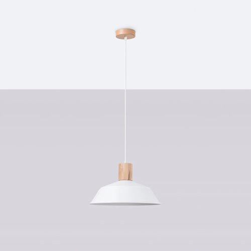 Lampa wisząca z okrągłym kloszem Fano 1xE27 biała