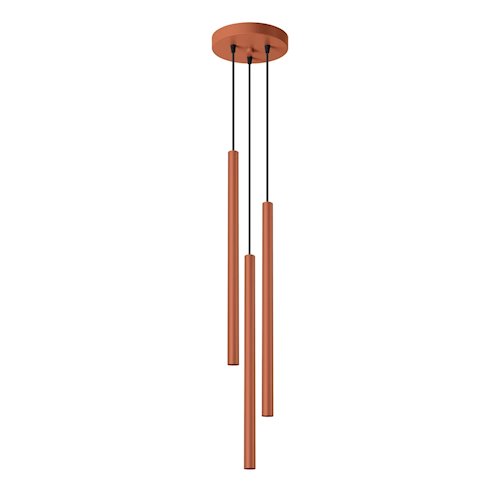 Lampa wisząca potrójna Pastelo 3xG9 okrągła ochra czerwona