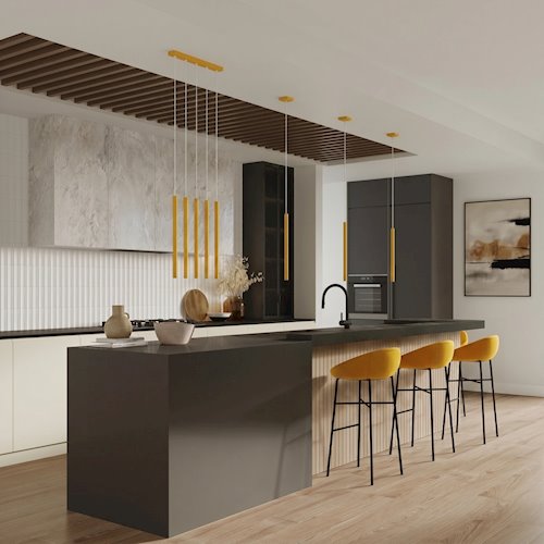 Lampa wisząca podwójna tuba Pastelo 2xG9 okrągła żółta