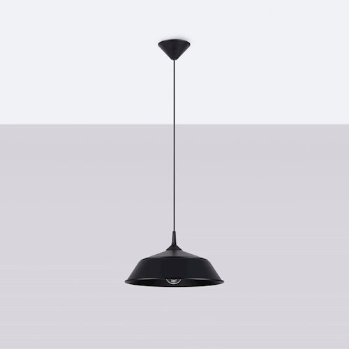 Lampa wisząca z okrągłym kloszem Frika 1xE27 czarna