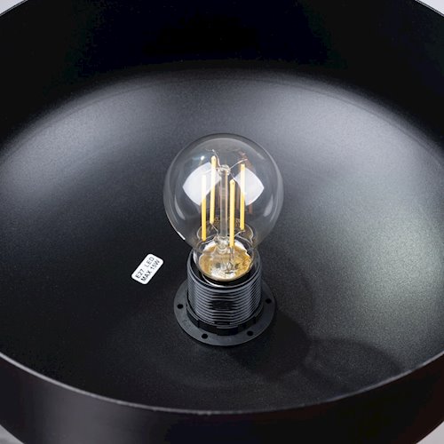 Lampa wisząca drewniana Marion 1xE27 czarna/naturalne drewno