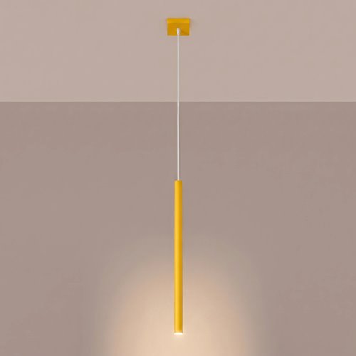 Lampa wisząca pojedyncza tuba Pastelo 1xG9 żółta