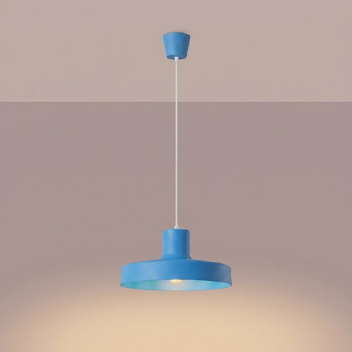 Lampa wisząca klasyczna Bilo 1xE27 błękitna