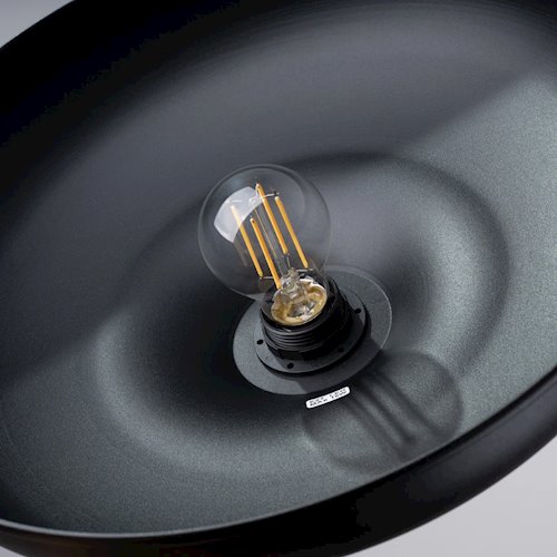 Lampa wisząca z okrągłym kloszem Gina 1xE27 czarna
