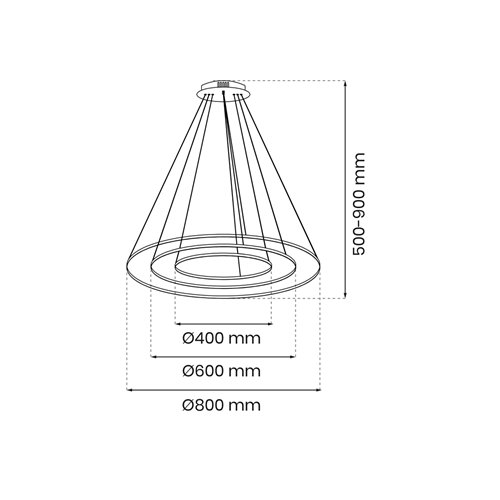 Lampa wisząca złote okręgi Golden 93W 4000K