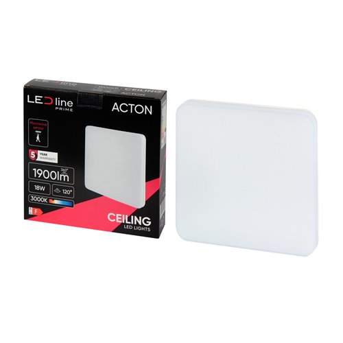 Plafon LED z czujnikiem IP54 kwadrat Action 18W 3000K