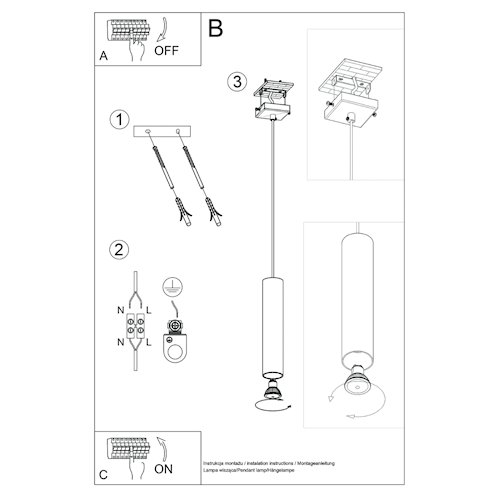 Lampa wisząca pojedyncza tuba Lagos 1xGU10 beżowa