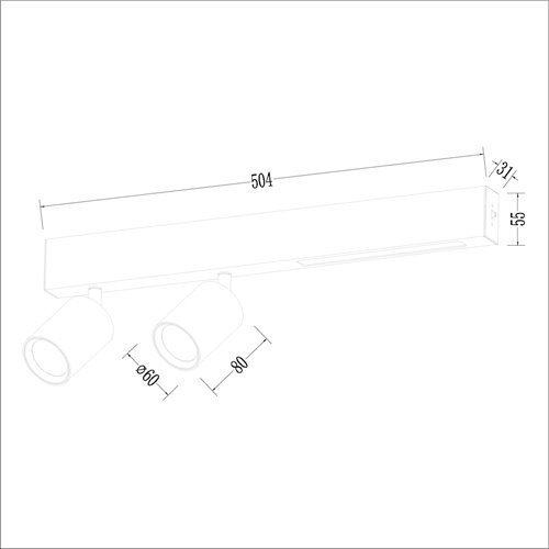 Kinkiet liniowy LED 5W + dwa reflektory GU10 - biały