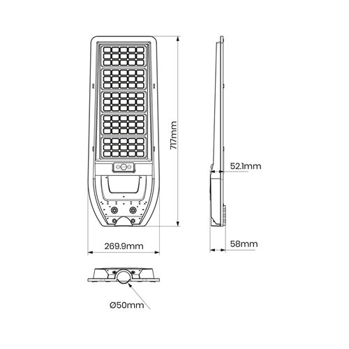 Lampa Uliczna Solarna Via 200W 2400lm 6000K