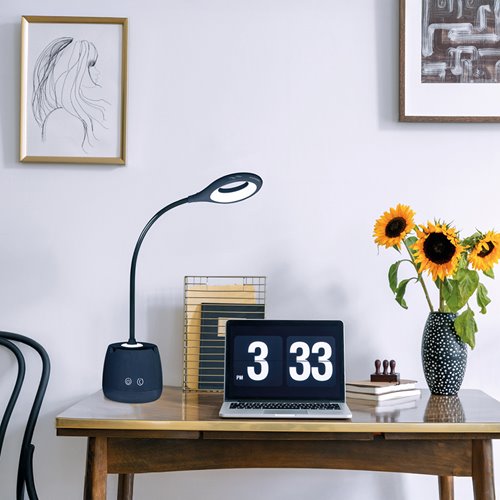 Lampka biurkowa LED 5W z koszykiem 1200mAh czarna