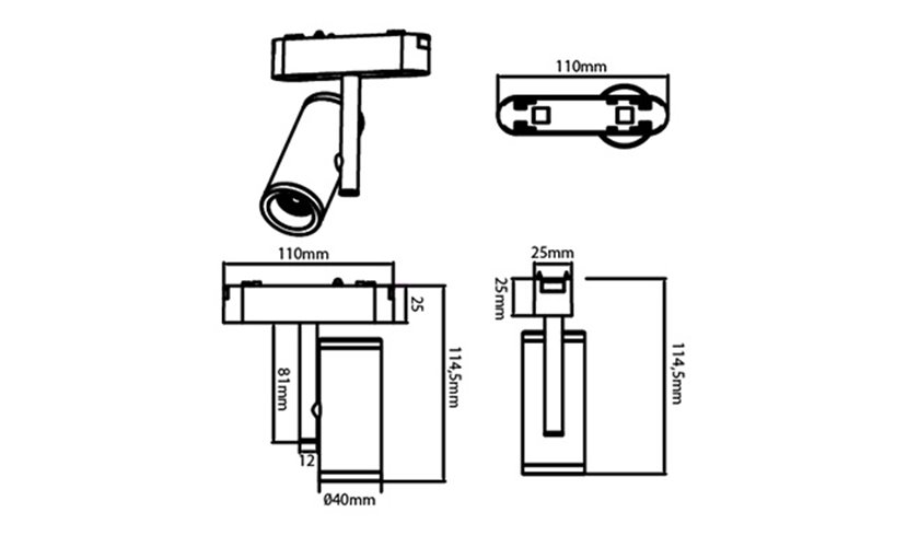 Reflektor magnetyczny Single 8W 4000K biały