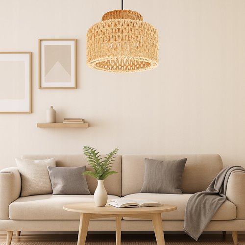 Lampa wisząca Boho 1xE27 z plecionym kloszem 30cm