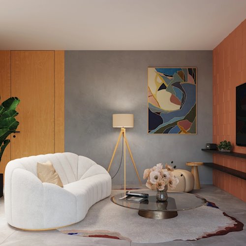 Lampa podłogowa drewniana Natt 1xE27 z abażurem taupe
