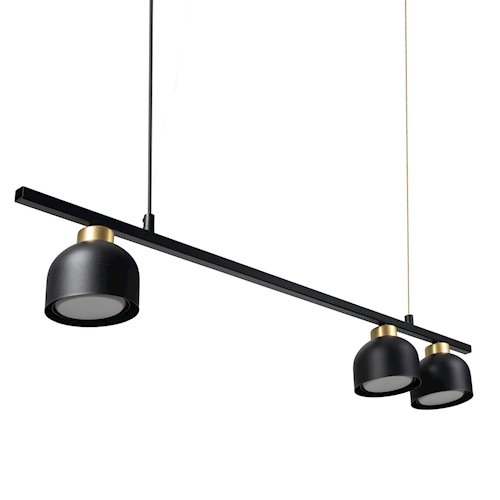 Lampa wisząca belka 90cm Kai z 3 oprawami GX53 czarno-złota