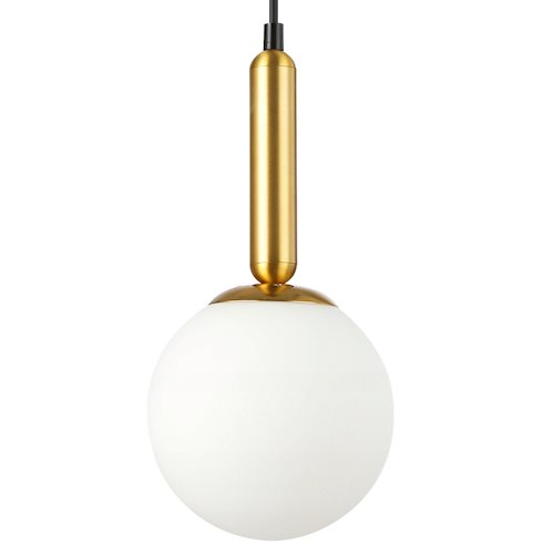 Lampa wisząca mleczna kula Bali 15cm 1xE27 złota