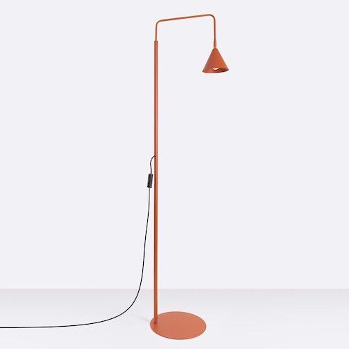 Lampa podłogowa ze stożkowym kloszem Nox 1xE14 ochra czerwona