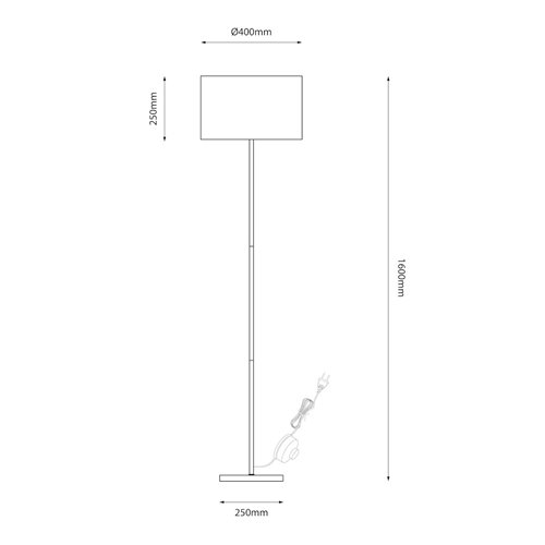 Lampa podłogowa 1xE27 Morgan dekoracyjna 160cm czarna