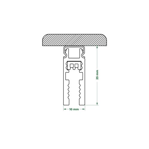Szyna magnetyczna Micro-4 natynkowa czarna 300cm