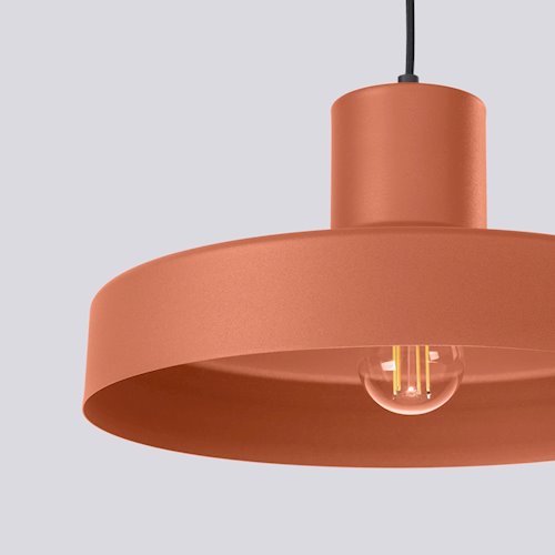 Lampa wisząca klasyczna Bilo 1xE27 ochra czerwona