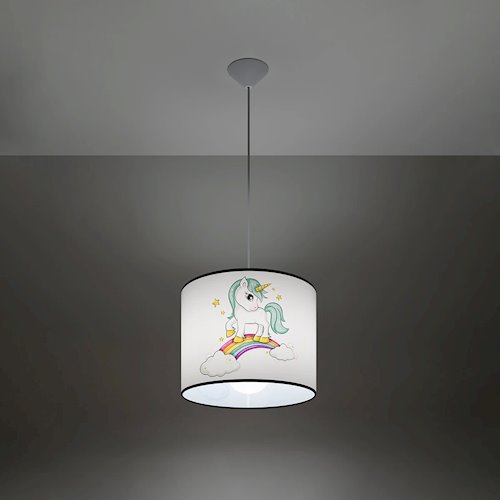 Lampa wisząca dziecięca Unicorn 30 1xE27 wielokolorowa