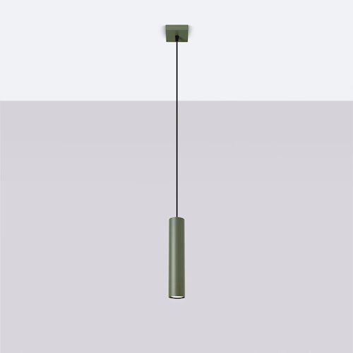 Lampa wisząca pojedyncza tuba Lagos 1xGU10 zielona oliwka