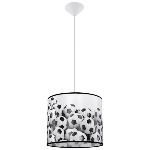 Lampa wisząca dziecięca Football B 30 1xE27 biało-czarna