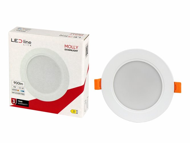 Panel LED Downlight MOLLY 9W 830lm 3000K okrągły