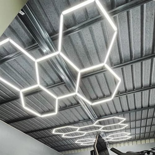 Lampa LED Hexagon 8xHEX czarna 280W 6500K