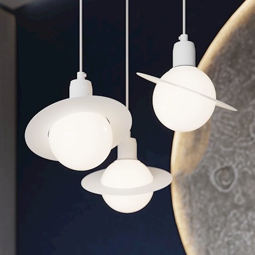 Lampa wisząca nowoczesna kula Hyperion 1xG9 biała
