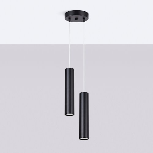 Lampa wisząca podwójna Lagos 2xGU10 okrągła czarna