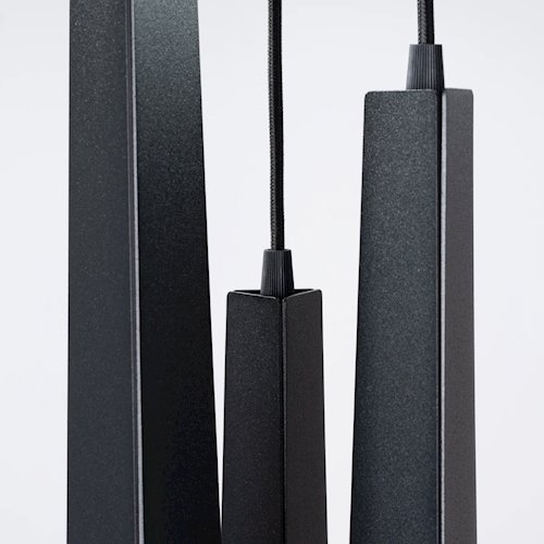 Lampa wisząca potrójna Prysm okrągła 3xG9 czarna