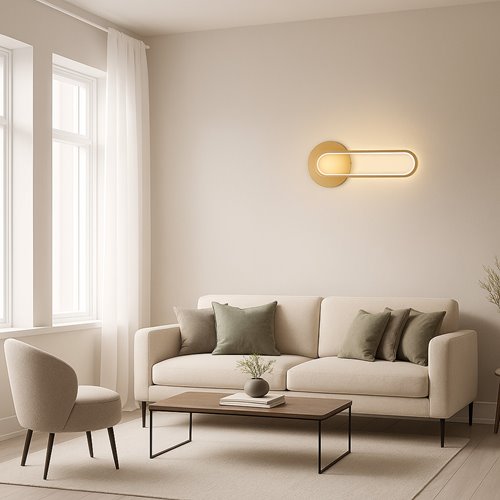Kinkiet ścienny nowoczesny Goldi 13W 43cm złoty