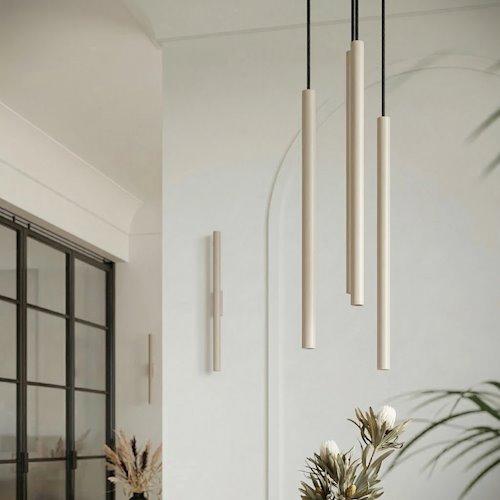 Lampa wisząca podwójna tuba Pastelo 2xG9 okrągła taupe