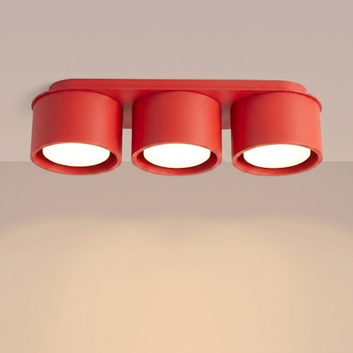 Lampa sufitowa potrójna tuba Modo 3xGx53 czerwony