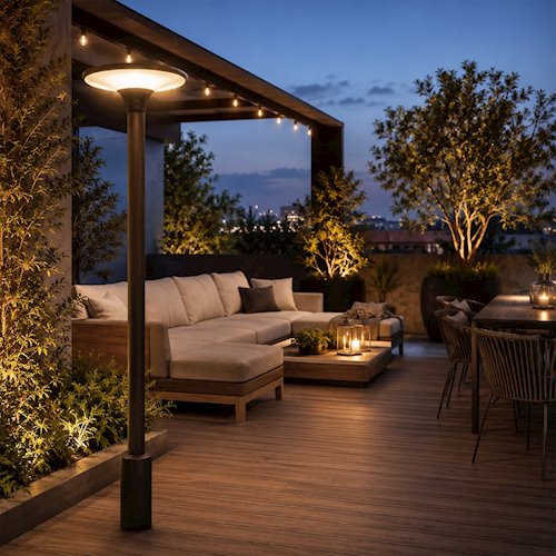 Lampa parkowa LED solarna Patio 20W 2100lm 3000-4000K