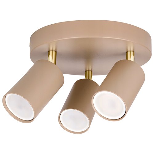 Lampa sufitowa okrągła z reflektorami 3xGU10 Bueno beżowa