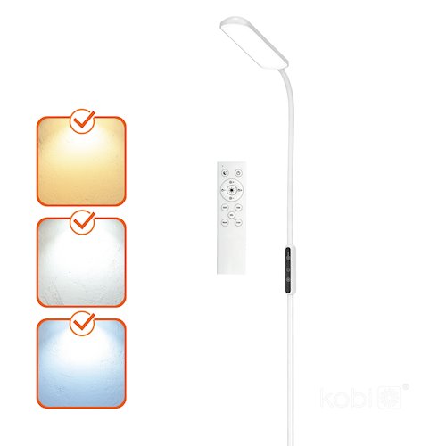 Lampa podłogowa LED Teilo 150cm 10W 3CCT z pilotem biała