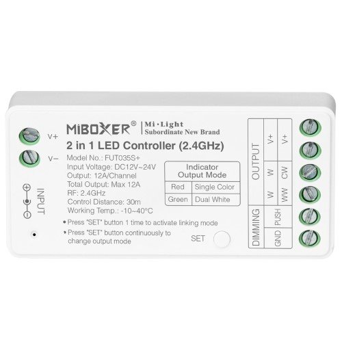 Mi-Light FUT035S+ sterownik LED 2w1 Mono/CCT 12V-24V 12A