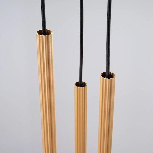 Lampa wisząca potrójna Arche okrągła 3xG9 złota