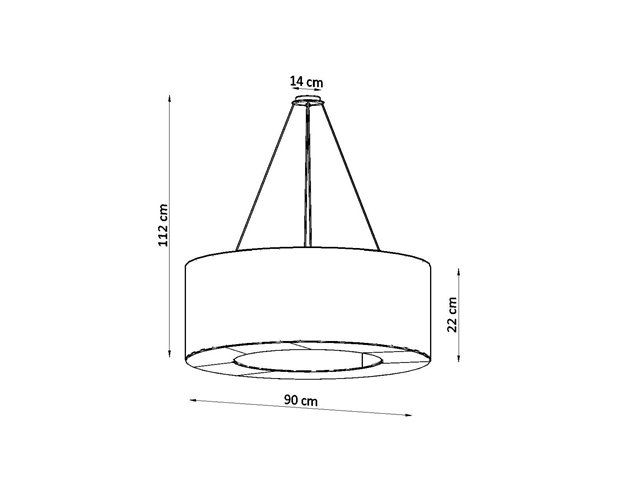 Lampa wisząca okrągła SATURNO 90 cm biała 8xE27