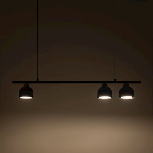 Lampa wisząca belka 90cm Kai z 3 oprawami GX53 czarno-złota