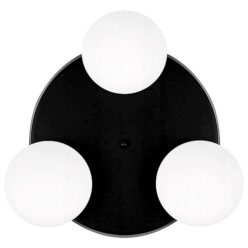 Lampa sufitowa okrągła mleczne kule Bali 3xE27 czarna