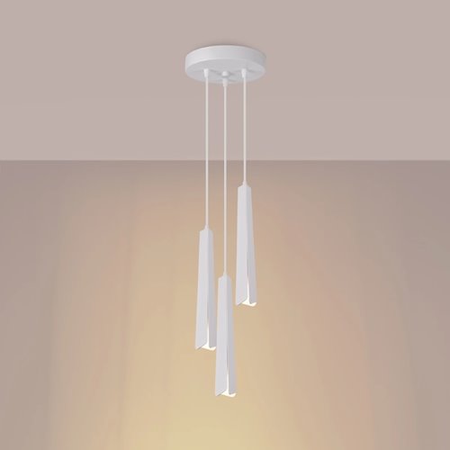 Lampa wisząca potrójna Prysm okrągła 3xG9 biała