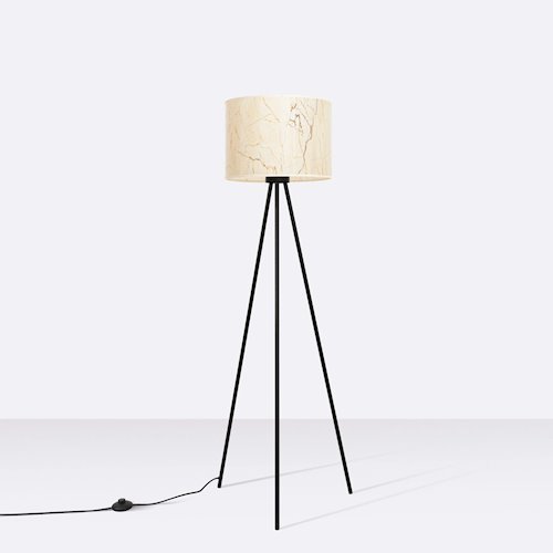 Lampa podłogowa z abażurem Nevia 1xE27 beżowy marmur