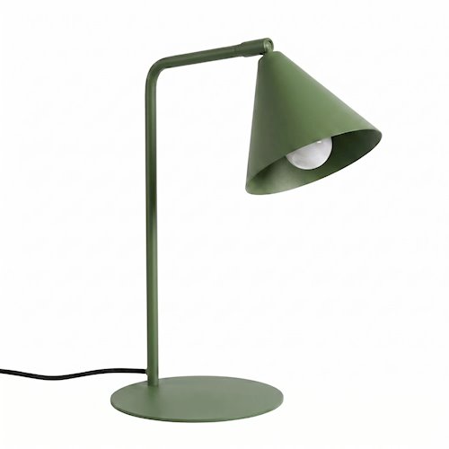 Lampa biurkowa ze stożkowym kloszem Nox 1xE14 zielona oliwka