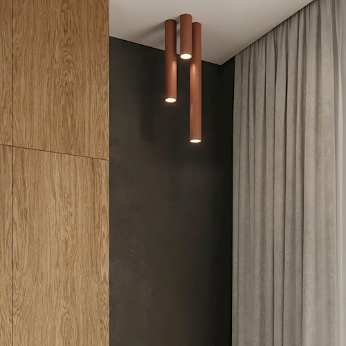 Tuba sufitowa Lagos 10 cm 1xGU10 ochra czerwona