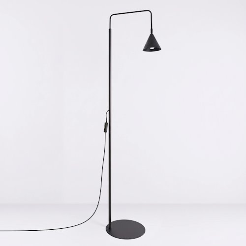 Lampa podłogowa ze stożkowym kloszem Nox 1xE14 czarna
